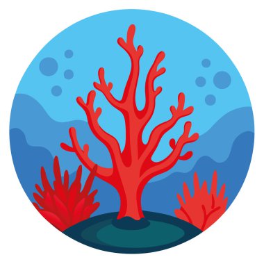 Canlı İmgelemler. Sualtı Fotoğrafları Okyanusta Bir Kızıl Mercan Gösteriyor. Yapay zeka üretildi. Vektör simgesi