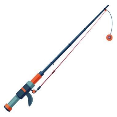 Okyanus Suları ve Balıkçılık Maceralarına Hazır Oltayla Yüksek Kaliteli Derin Deniz Balıkçılık Kutbu. Yapay zeka üretildi. Vektör simgesi