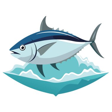 Ezilmiş buzdan bir yatakta dinlenen parlak ton balıkları başarılı bir balık avından sonra parlak gümüş gövdesini ve narin beyaz karnını sergiliyor. Yapay zeka üretildi. Vektör simgesi