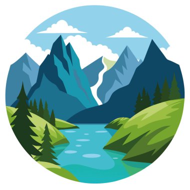 Triglav Ulusal Parkı 'ndaki muhteşem dağ gölü. Julian Alpleri 'nin Bohinj Vadisi' nde. Dramatik sıradışı sahne. Slovenya. Avrupa. Güzellik dünyası yapay zeka üretildi. Vektör simgesi