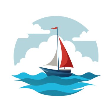 Okyanusun uçsuz bucaksız genişliğinde süzülen bir yelkenli. Birinin kendi rotasını çizme yeteneğini temsil ediyor. Bağımsızlık ve kendi kaderini tayin etme kavramı yapay zeka tarafından oluşturuldu. Vektör simgesi