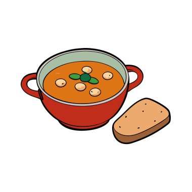 Kırsal beyaz ahşap bir yüzeyde Türk işkembe çorbası ile servis edilir. Yapay zeka üretildi. Vektör simgesi