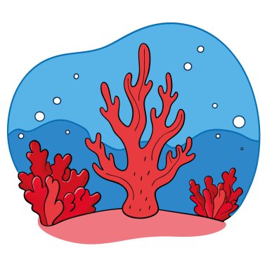 Canlı İmgelemler. Sualtı Fotoğrafları Okyanusta Bir Kızıl Mercan Gösteriyor. Yapay zeka üretildi. Vektör simgesi