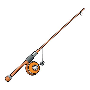 Olta oltası ve olta. İzole Beyaz Arkaplan Fotoğrafı - Yüksek Çözünürlüklü Görüntü. Yapay zeka üretildi. Vektör simgesi