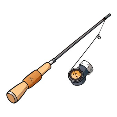 Premium Olta ve Reel Combo Yüksek Kaliteli Mantar Saplı Grafit Boş Tuzlu Su Re. Yapay zeka üretildi. Vektör simgesi