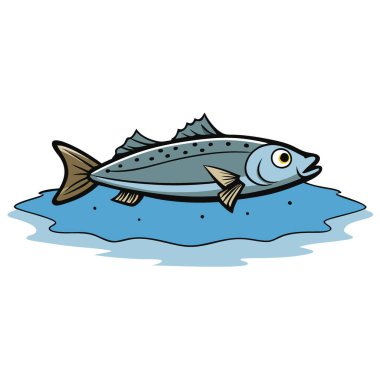 Donmuş bir gölde kış balıkçılığı yaparken buzdan bir yatakta dinlenen taze bir balığın yakın çekimi. Yapay zeka üretildi. Vektör simgesi