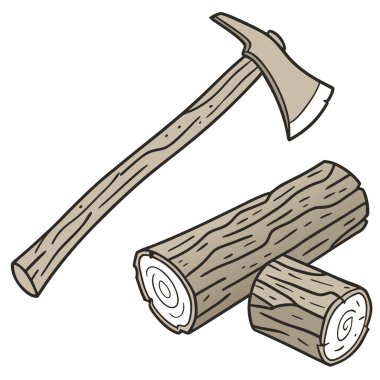 Doğal ağaç kabuğu dokusuna sahip gerçekçi bölünmüş kütük. Beyaz üzerine izole edilmiş. Yakacak odun ve kamp için çok yönlü. Yapay zeka üretildi. Vektör simgesi