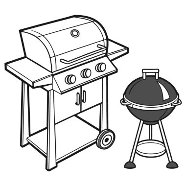 Portatif paslanmaz çelik sobada izole edilmiş ızgaralı gaz ızgarası açık hava mangal istasyonu Charcoal kettle Grill Outdoor Major K. Vektör simgesi