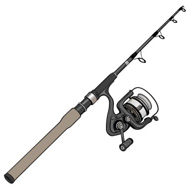 Premium Olta ve Reel Combo Yüksek Kaliteli Mantar Saplı Grafit Boş Tuzlu Su Re. Yapay zeka üretildi. Vektör simgesi