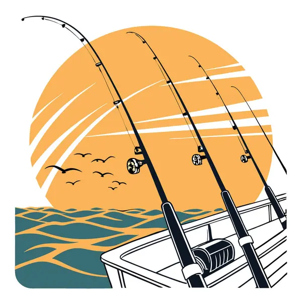 Altın saat ışığı bir teknede hizalandı. Deniz spreyi ve güneş ışığına karşı. Yapay zeka üretildi. Vektör simgesi