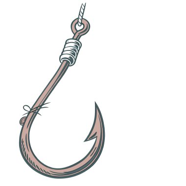 Paslı bir oltaya yakın çekim. Yıpranmış dokusunu ve keskin noktasını yumuşak bir dokunuşla gösteriyor. Arka plan bulanık. Balık tutanlar ve amatörler için mükemmel yapay zeka. Vektör simgesi