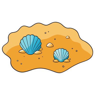 Kumsaldaki deniz kabukları plaj tatilinden güzel dokular yaratıyor. Yapay zeka üretildi. Vektör simgesi