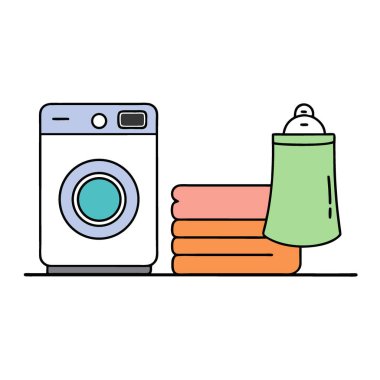 Havlular Ev Bakımı Japonya Günlük Yaşam Rahatlığı Temizliği. Yapay zeka üretildi. Vektör simgesi