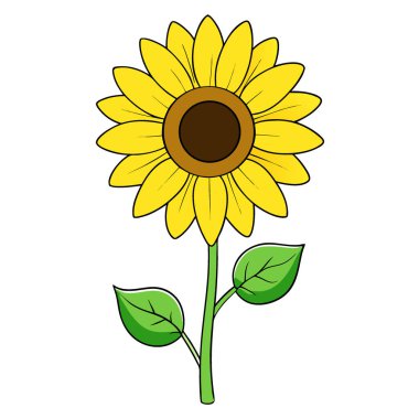 Bahçede çiçek açan göz kamaştırıcı, canlı, sarı ayçiçeği ve kopyalanmış uzay resmi. Yapay zeka üretildi. Vektör simgesi