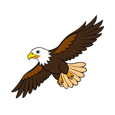 Kel Kartal Uçuyor. Şeffaf Arka plan 'da izole edilmiş. Yapay zeka üretildi. Vektör simgesi