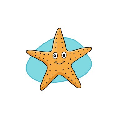 Deniz yıldızı illüstrasyonu. Yazın okyanus yıldızı. Hayvansal deniz yıldızı. Yapay zeka üretildi. Vektör simgesi