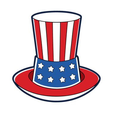 Vatansever Amerikan şapkası. gururlu Amerikan vatandaşı. 4 Temmuz 'da. Şeffaf arkaplan yapay zeka üretildi. Vektör simgesi