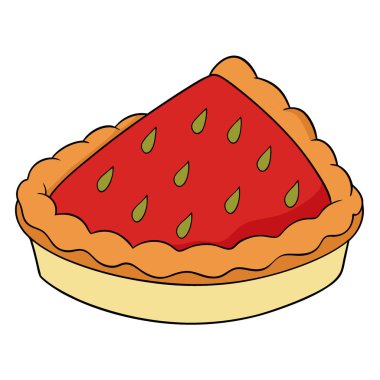 Lezzetli bir zevk. Beyaz ya da şeffaf arka planda izole edilmiş lezzetli çilekli turta. Yapay zeka üretildi. Vektör simgesi