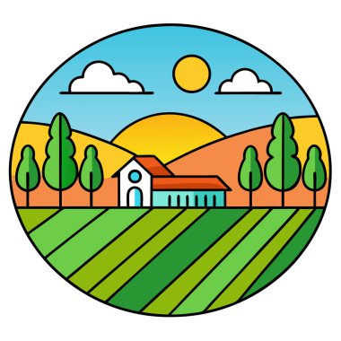 Yaratıcı projeler için soyut, enerjik yaz planlama sahnesi çizimi. Yapay zeka üretildi. Vektör simgesi