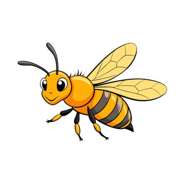 Çarpıcı arı uçuşu. Şeffaf arkaplanda izole edilmiş. Makro. Yapay zekanın ürettiği inanılmaz tozlayıcı. Vektör simgesi