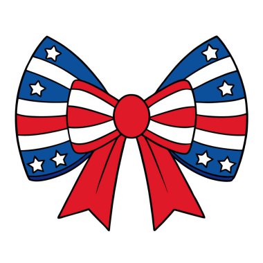 Şeffaf Arkaplanda Yapay Zeka 'nın oluşturduğu Renkli Amerikan Vatansever Yayları Kutlamalar ve Olaylar İçin. Vektör simgesi