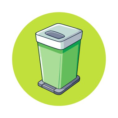 Canlı kireç arka planında yumuşak metal parlayan ayak pedalı kutusu. Temiz kenarlı izole bir nesne. Yapay zeka üretildi. Vektör simgesi