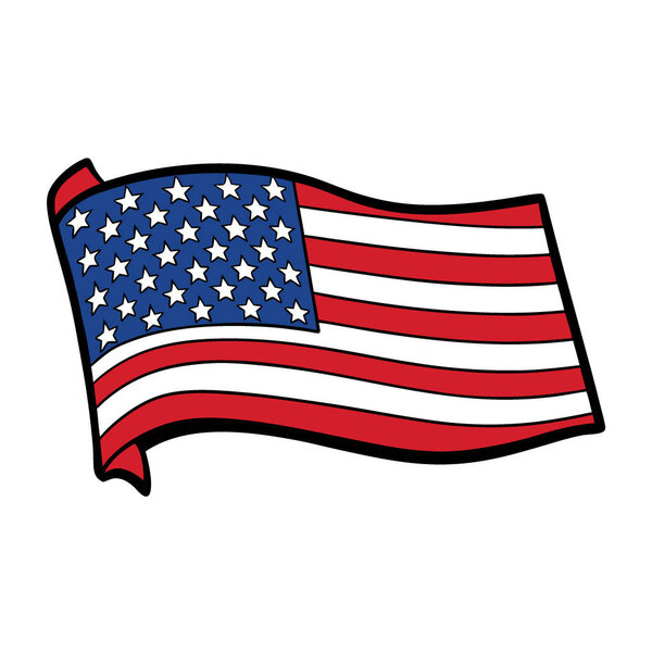 Очень подробная иллюстрация американского флага, сочетающего фотореализм с художественными элементами 19. ИИ генерируется. Значок вектора