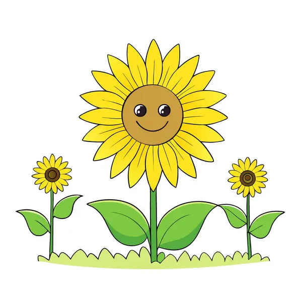 Yaz dönemi doğa duvar kâğıdı tarlalarında ayçiçeği. Yapay zeka üretildi. Vektör simgesi