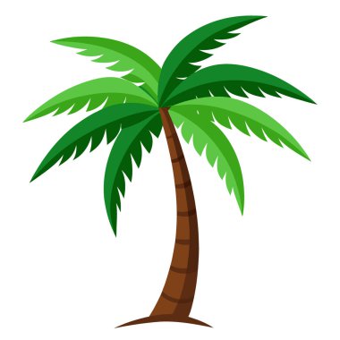 Hindistan cevizi palmiye yaprağı şeffaf ya da beyaz arkaplanda yapay zeka tarafından izole edilmiş. Vektör simgesi