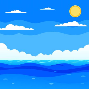 Bulutsuz açık mavi gökyüzü. Görüntüler için doğal bir arka plan. Deniz. Yapay zeka üretildi. Vektör simgesi