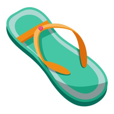 Parmak arası sandaletler izole edilmiş beyaz arka plan kırpma yolu. Yapay zeka üretildi. Vektör simgesi