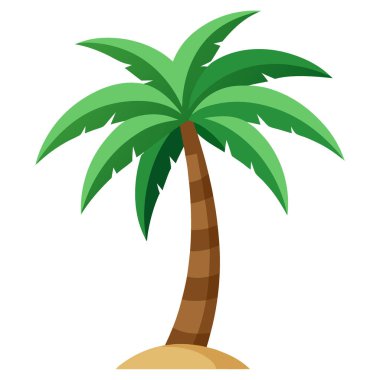 Şeffaf arka planda bir palmiye ağacı yapay zeka oluşturdu. Vektör simgesi