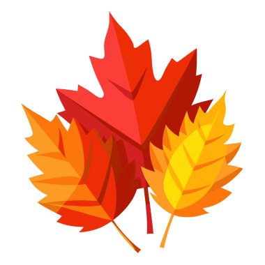 3D Haziran Kırmızıda Gerçekçi Sonbahar Yaprakları 'ndan yaratıldı. Turuncu. ve sarı gözlükler. Yapay zeka üretildi. Vektör simgesi