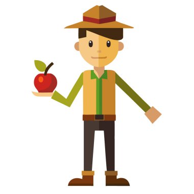 Elma ve hasır şapkalı, şeffaf arka planda izole edilmiş bebek yapımı yapay zeka. Vektör simgesi