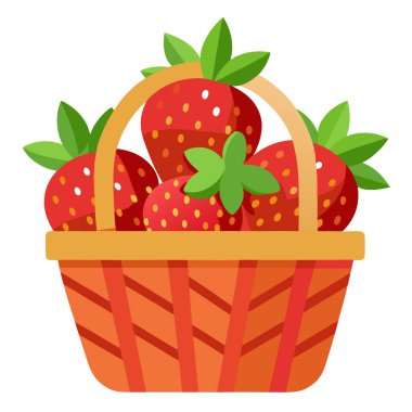 Bahar Tanıtımları İçin Taze Çilek Sepeti Fotoğrafları Yiyecek Paketleme Bahçesi Blogları. Yapay zeka üretildi. Vektör simgesi