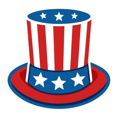 Vatansever Amerikan şapkası. gururlu Amerikan vatandaşı. 4 Temmuz 'da. Şeffaf arkaplan yapay zeka üretildi. Vektör simgesi