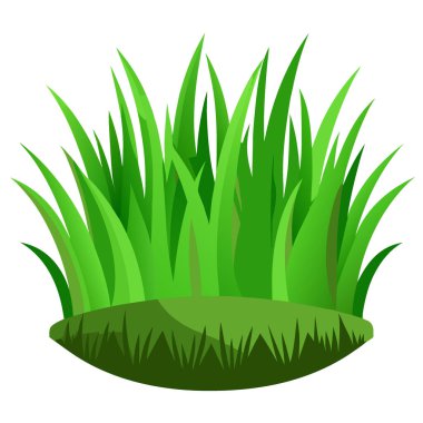 Beyaz ya da şeffaf arka planda kesilmiş taze yeşil çimen parçası. Yapay zeka üretildi. Vektör simgesi