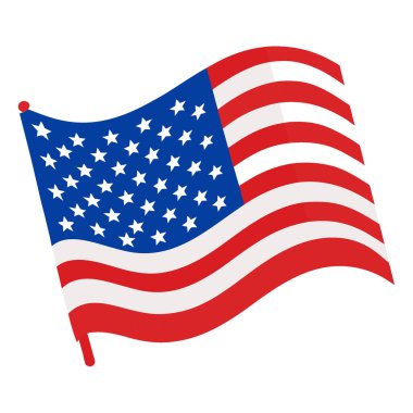 Beyaz Yıldızlarla Amerikan Bayrağı Yakından Bakış. Mavi Saha. ve kırmızı beyaz çizgili. Yapay zeka üretildi. Vektör simgesi