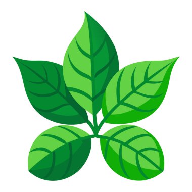 Beyaz arka planda izole edilmiş canlı yeşil kahve yaprakları olan kahve tarlasını kapatın. Yapay zeka üretildi. Vektör simgesi