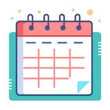 Takvim sayfasının yakın görünümü tarih çizelgeleri ve önemli hatırlatıcıların ayrıntılı görüntüsü. Yapay zeka üretildi. Vektör simgesi