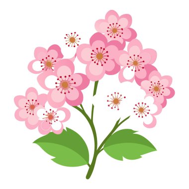 Haziranda açan narin pembe dikenli çiçekler doğanın güzelliğini ve mevsimsel gelişimini vurguluyor. Yapay zeka üretildi. Vektör simgesi