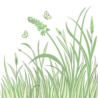 Ayyaş. Canlı yeşil çimen alanı tepede. Doku. Canlı yeşil çimenler. Yapay zeka üretildi. Vektör simgesi