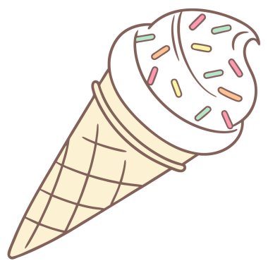 Şeffaf bir zemin üzerine serpiştirilmiş vanilyalı dondurma kepçesi. Yapay zeka üretildi. Vektör simgesi