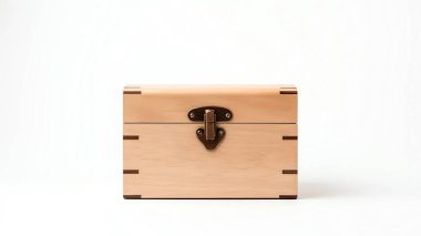 Tahta kutu, beyaz izole arkaplan