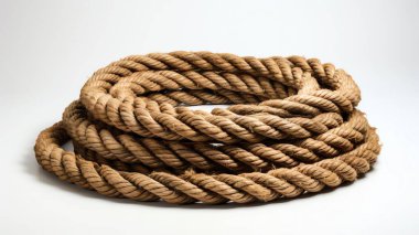 Sarmalanmış ip, beyaz izole arkaplan