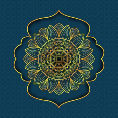 Lüks Mandala Tasarım şablonu ve dekoratif arkaplan çizimi