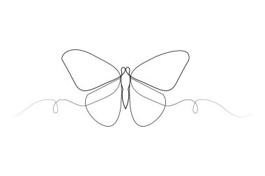 Kelebek çevrimiçi güzel el çizimi çizimi taslak vektör ilüstrasyonu