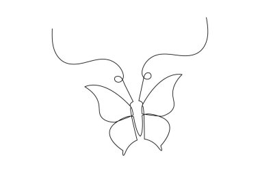 Kelebek çevrimiçi güzel el çizimi çizimi taslak vektör ilüstrasyonu