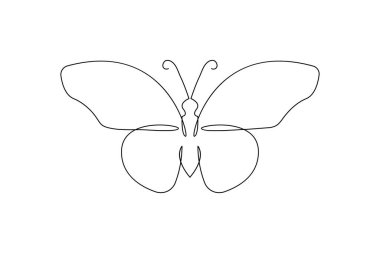 Kelebek çevrimiçi güzel el çizimi çizimi taslak vektör ilüstrasyonu