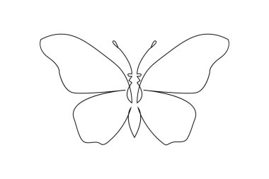 Kelebek çevrimiçi güzel el çizimi çizimi taslak vektör ilüstrasyonu